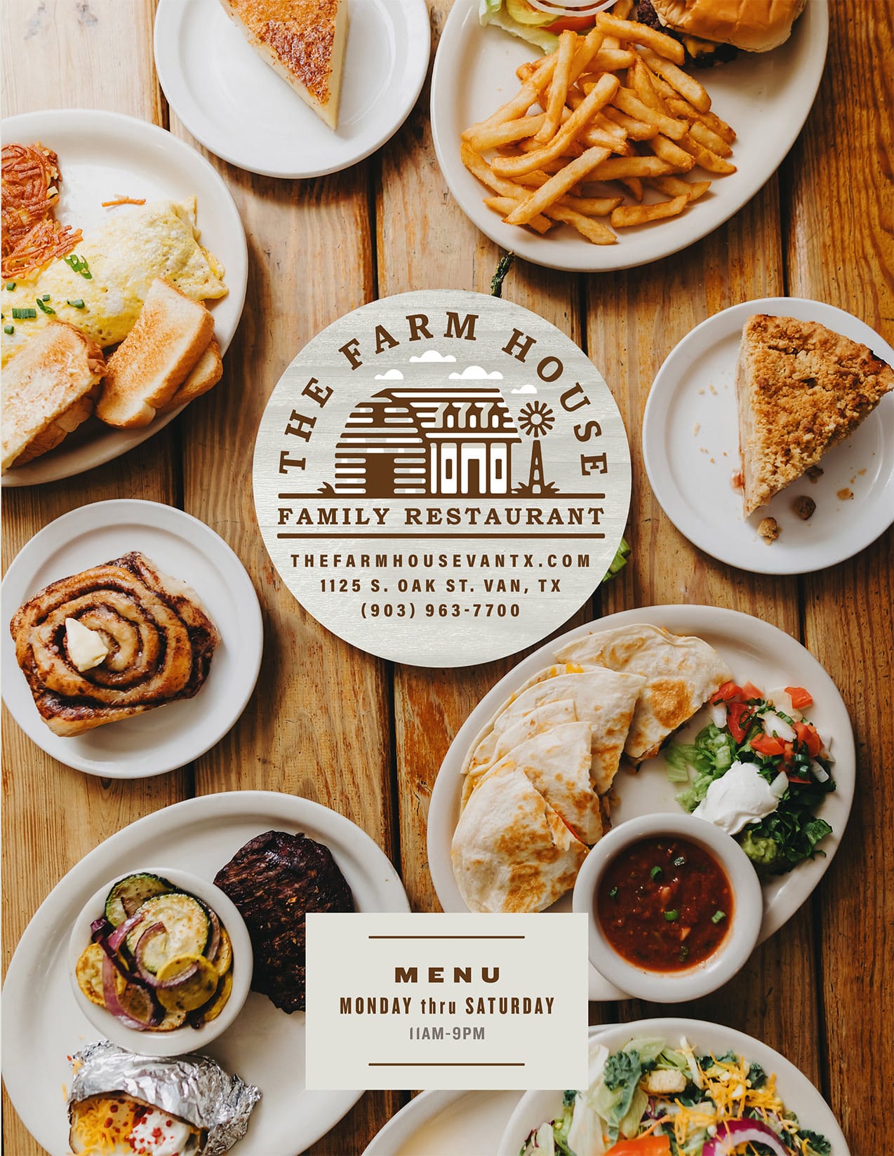 Farmhouse Dinner Menu Van Texas