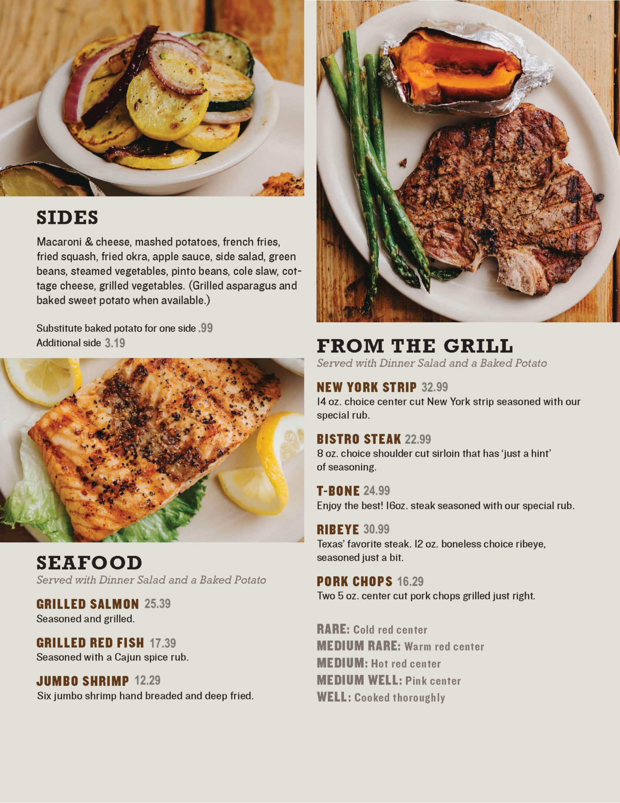 Farmhouse Dinner Menu Van Texas